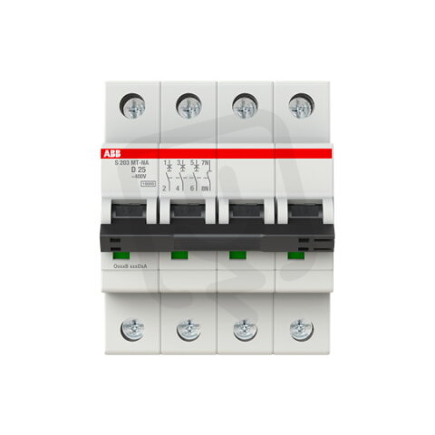 ABB S203MT-D25NA 3 fázový jistič (3+N) 25A D 10kA určeno pro drážní aplikace