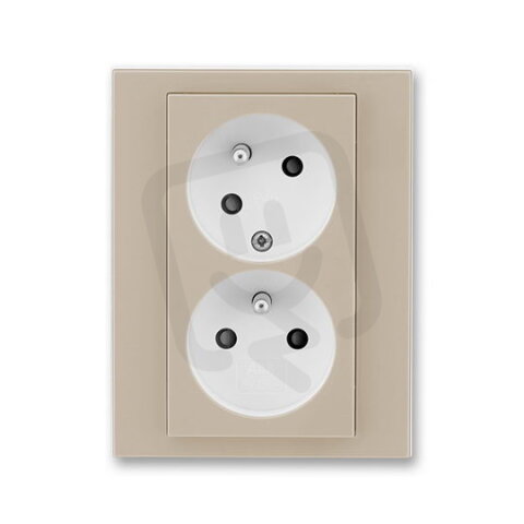 ABB LEVIT Dvojzásuvka s clonkami (5513H-C02357 18) macchiato/bílá BLISTR