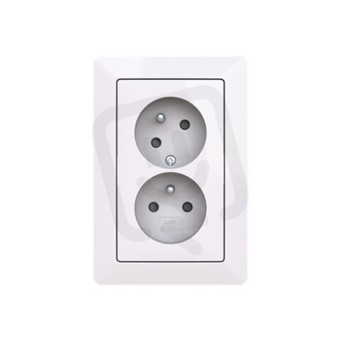 ABB ZONI Zásuvka dvojnásobná s clonkami s natoč. dutinou bílá 5513T-C02157 500