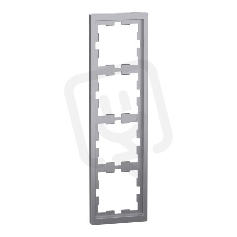 Rámeček Merten D-Life, čtyřnásobný, stainless steel, plast MEG4040-6536