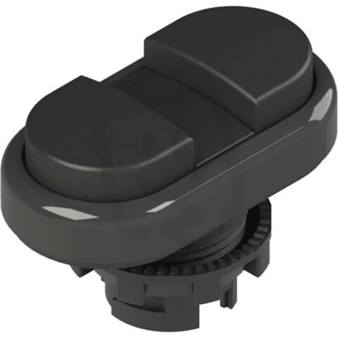 Dvojité tlačítko d22mm, plast, černá, IP67 PIZZATO E21PDBL10111