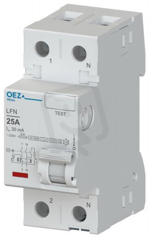 LFN-25-2-030F-G Proudový chránič 25A AC230V 30mA 2P 10kA typ F prov.G OEZ:46407