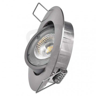 LED bodové svítidlo SIMMI stříbrné, kruh 5W teplá bílá EMOS ZD3221
