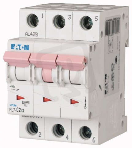 Jistič PL7-C2/3, char C, 3-pólový, 10kA, 2A EATON 263404