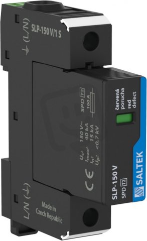 SLP-150 V/1 S svodič přepětí TN/TT s napětím do 150VAC 40kA (8/20) SALTEK A05186