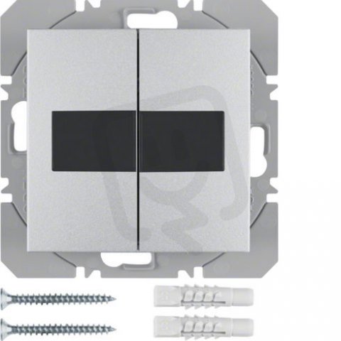 KNX RF tlačítko 2-násobné solární ploché, quicklink, S.1/B.x, stříbrná mat