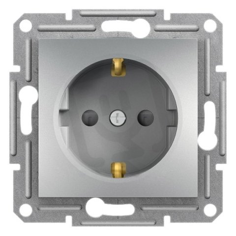 ASFORA Zásuvka SCHUKO 250V 16A, clonky, alu SCHNEIDER EPH2900261