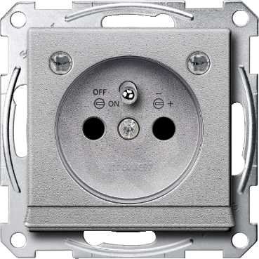 Merten Zásuvka 2P+E 250V s LED modulem System M Aluminium MTN2504-0460
