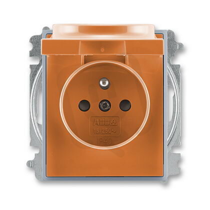 ABB Element 5519E-A02397 07 Zásuvka 1násobná chráněná,s clonkami aVíčkem