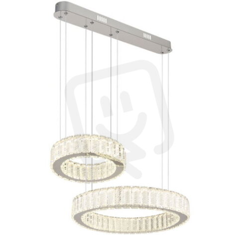 Závěsné svítidlo GLOBO MUCKY chrom/křišťál LED 80W 230V, 563-4405lm 2700-6000K