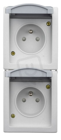 Nástěnná zásuvka ČSN dvojitá bezpečnostní clonka, IP54 SCHRACK EV211020--