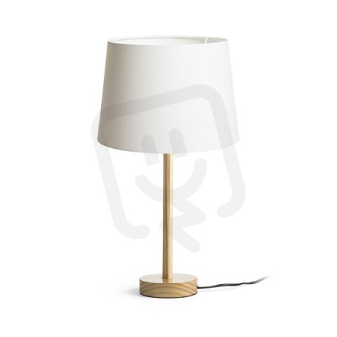 MAUI/AMBITUS 30 stolní Polycotton bílá/dřevo 230V E27 11W RENDL R14035