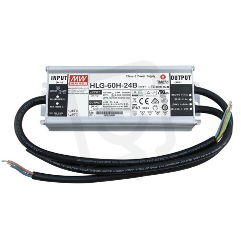 Stmívatelný zdroj pro LED 60W 24V 2500mA MEAN WELL HLG-60H-24B