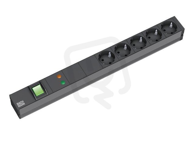 Bachman 333.537 19'' 1U 5xCEE7/3 1xOVP power 2,0m CEE7/7