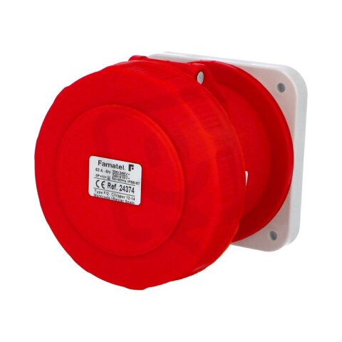 Vestavná zásuvka IP67/400V/63A/5P 6h, přímá - SpeedPRO FAMATEL 24374
