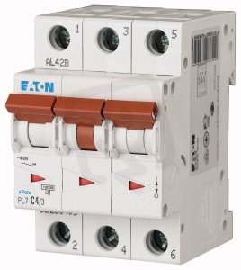 Jistič PL7-C4/3, char C, 3-pólový, 10kA, 4A EATON 263405