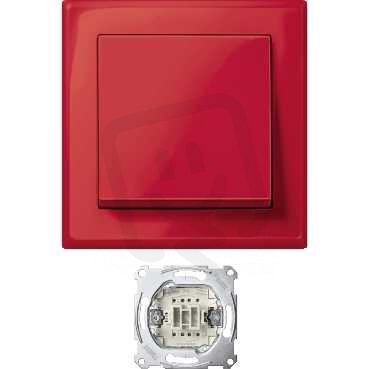 Merten Jumbo přepínač střídavý ř.6 10 A červený komplet SCHNEIDER MTN3341-1406