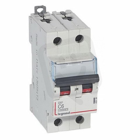 DX3 JISTIČ, 2 PÓLOVÝ, CHAR. C,6A 10000A/16KA LEGRAND 409199