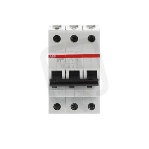 S203M-C4 3 fázový jistič 4 A char. C 10kA ABB 2CDS273001R0044
