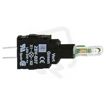Schneider ZBVB37 Objímka LED, 24V, zelená