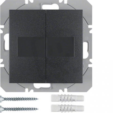 KNX RF tlačítko 2-násobné solární ploché, quicklink, S.1/B.x, antracit mat