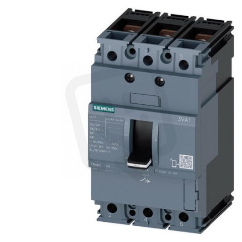 Jistič 3VA11, 4A 55kA/415V nadproudová spoušť TM110M (FM), 3P přední přívod