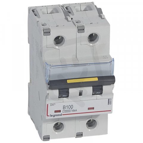 DX3 JISTIČ, 2 PÓLOVÝ, CHAR. B,100A 10000A/16KA LEGRAND 408967