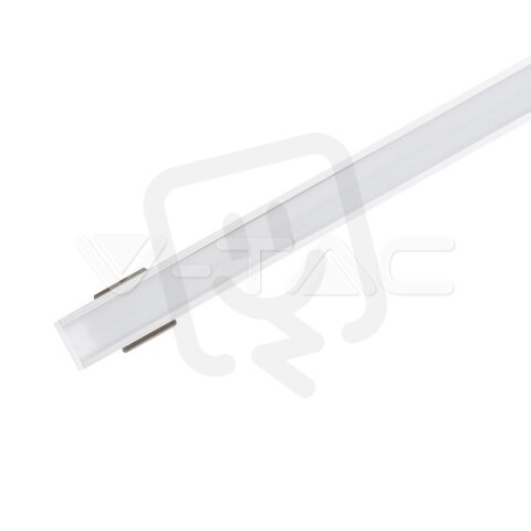 Aluminum Profil 2000 x 17.4 x 12.1mm Milky, VT-8116 V-TAC SKU3358