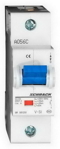 Instalační jistič 25 kA, C 25A, 1P, VSI SCHRACK BR561250--