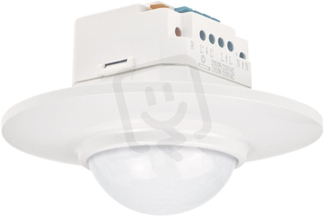 Detektor pohybu 230V AC, 360°, 1kanálový, 16m, pro zapuštěnou montáž, kulatý