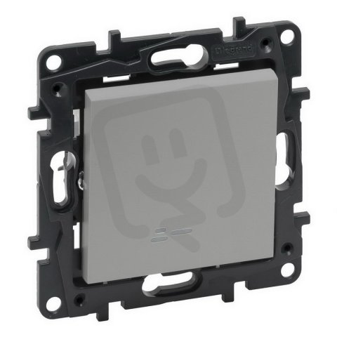 NILOÉ STEP SPÍNAČ Č.1 PODSVĚTLENÝ HLINÍK  LEGRAND 863311