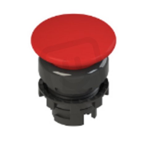 Hřibové tlačítko červené 36 mm, černý kroužek, bez popisu PIZZATO E21PU2F3410