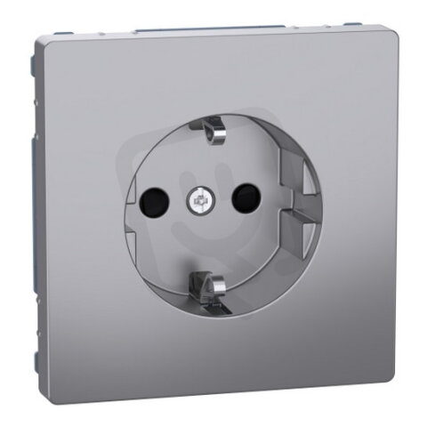 Zásuvka Merten D-Life 250V/16A SCHUKO clonky bezšroubová Stainless Steel