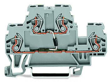 Svorka pro moduly dvoupatrová s diodou 1N4007 šedá 2,5mm2 Wago 870-540/281-410