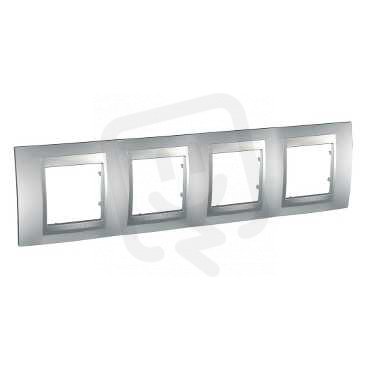 Unica Top Krycí rámeček čtyřnásobný, Aluminium SCHNEIDER MGU6.008.30