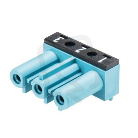 zásuvka do plošného spoje, 3-pól, horizontální, gesis, modrá