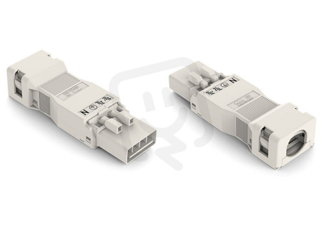 Zástrčka S pouzdrem s odlehčením tahu 4pól. bílá WAGO 890-134