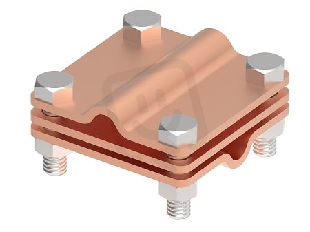 Křížová svorka L 65 na drát 8/10mm s mezidestičkou, materiál Cu GROMTOR 101414