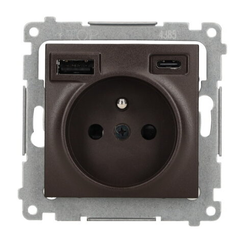 Zásuvka silová 1 násobná typ E s 2 násob