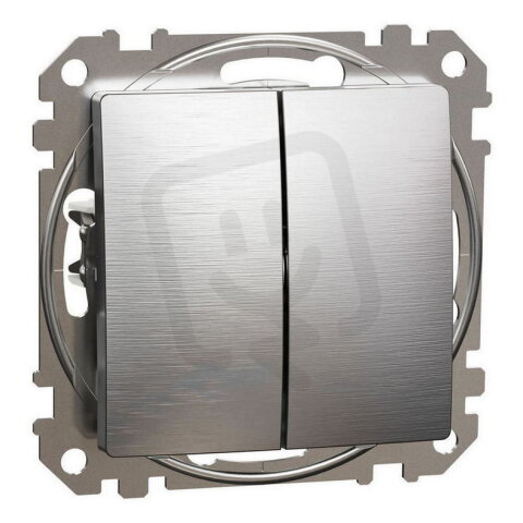 Přepínač střídavý ř.6+6, Leštěný Hliník,Sedna Design/Elements SDD170108U