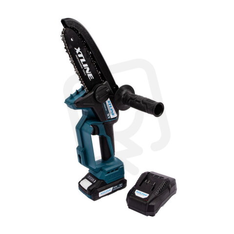 Aku řetězová mini pila bezuhlíková 18 V + baterie 2.0 Ah + nabíječka 2.4 A