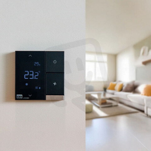 Chytrý termostat SHELLY LINKEDGO SMART HVAC pro řízení HVAC, WiFi, BT, černá