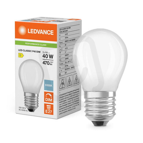 Světelný zdroj LED CLASSIC P DIM P 3.4W 865 Frosted E27 LEDVANCE 4099854782022