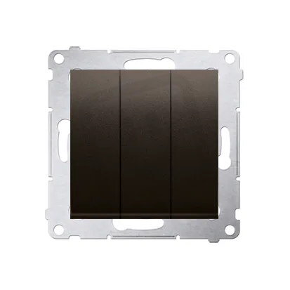 Trojitý spínač řazení 3x 1 10AX, 250V~ hnědá matná metalizované DW31.01/46