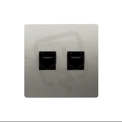 Telefonní zásuvka RJ11 + počítačová zásuvka RJ45 kat. 5e, Satén BMF5T.02/29