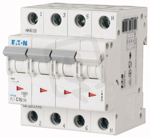Jistič PL7-C1/3N, char C, 3+N-pólový, 10kA, 1A EATON 165267