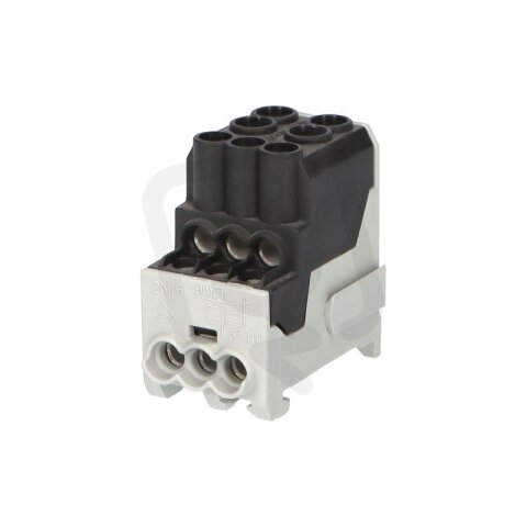 Blok pro rozdělení fází UVB 100 L S 1pól. 101A AL/CU 1000V černý na DIN 1003206