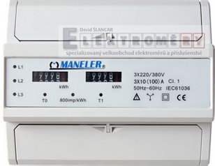 Elektroměr Maneler 9907M, 3f.2s. 10-100A, neověřený E1250