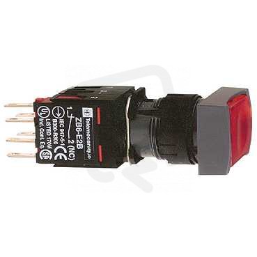 Schneider xB6DF4B5B Ovládač stiskací prosvětlený lícující s aretací,1 Z+1V-rudý