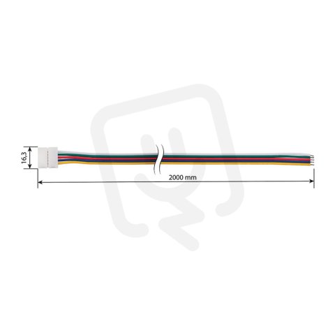 Připojovací konektor RGBW LED pásků š12 mm, 5 pinů, délka 2 metry, 20AWG